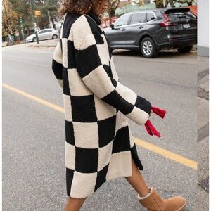 Oak + Fort Sherpa Checkered Coat